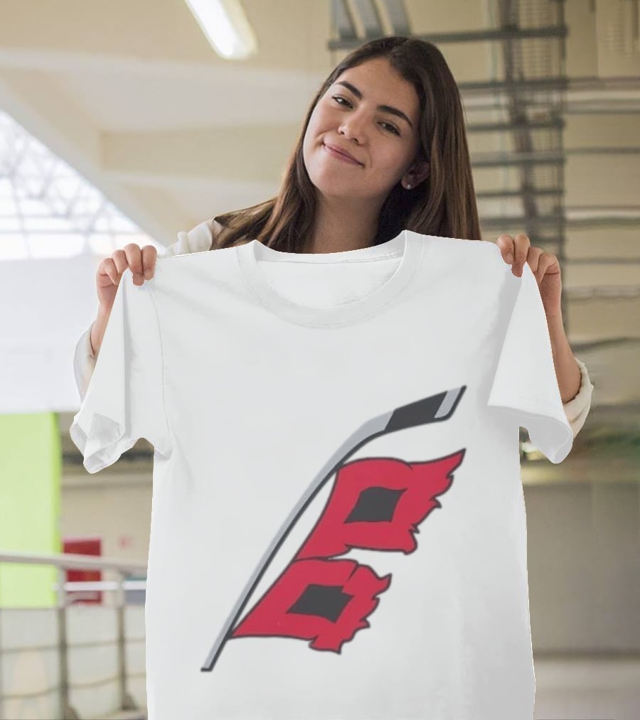 Carolina Hurricanes Red Storm Surge Hockey Stick Flag T-Shirt