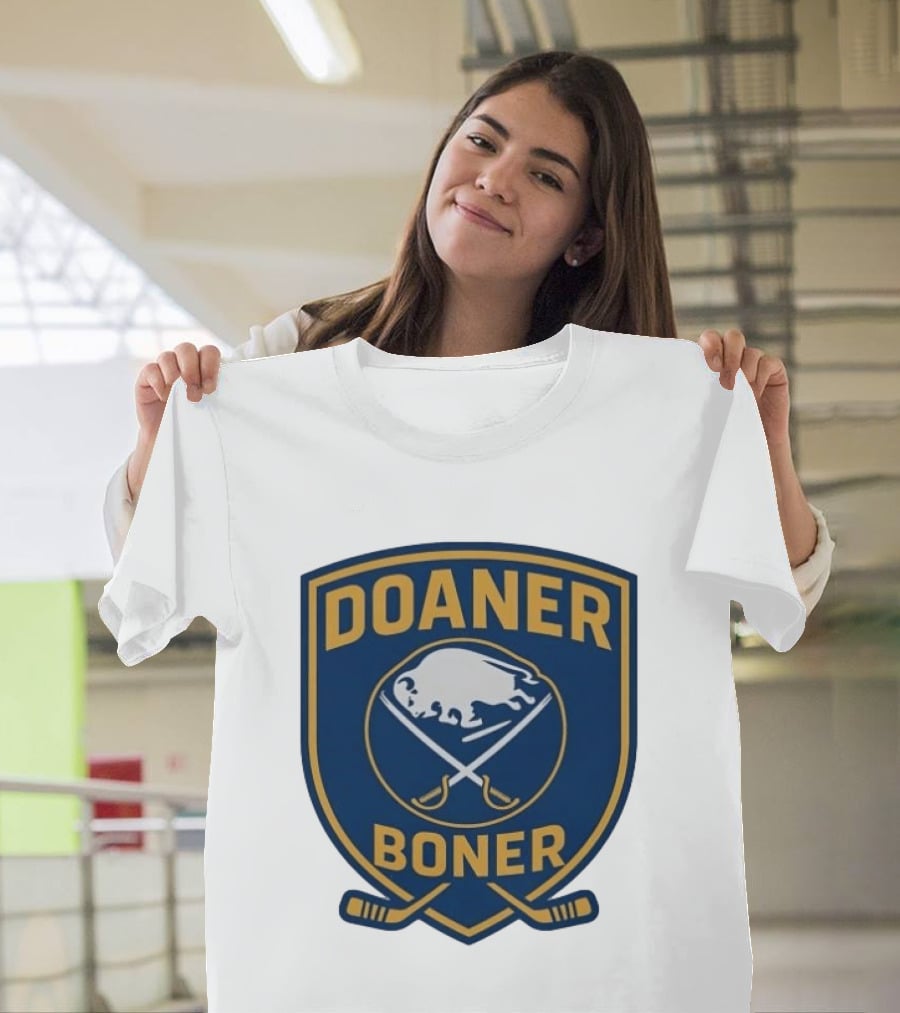 Buffalo Sabres Doaner Boner Logo With Crossed Hockey Sticks T-Shirt