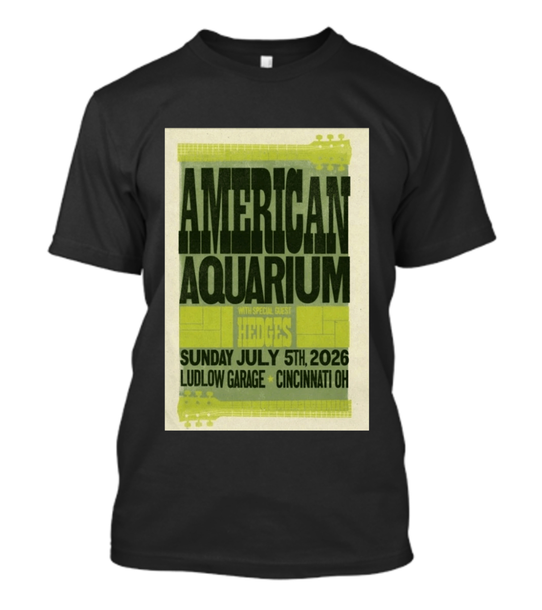 American Aquarium With Special Guest Hedges At Ludlow Garage Cincinnati OH July 5 2026 T-Shirt