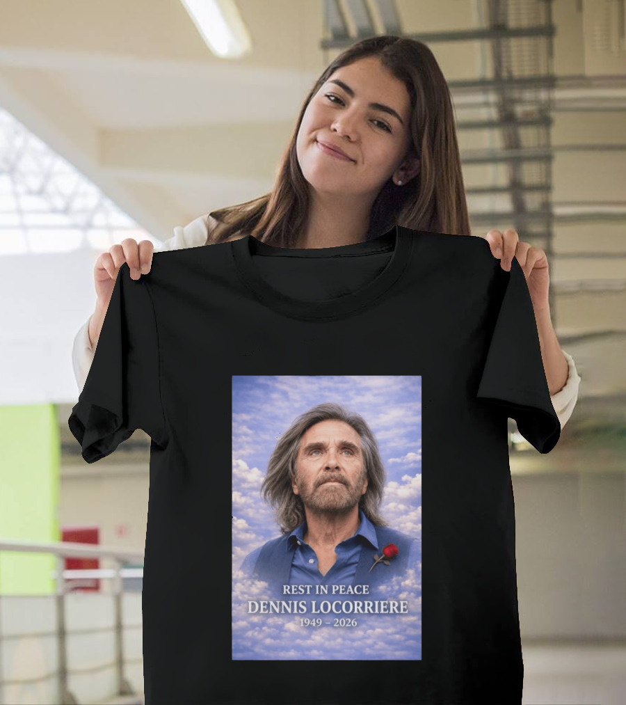 Rest In Peace Dennis Locorriere 1949 2026 Memorial Tribute With Rose And Clouds T-Shirt