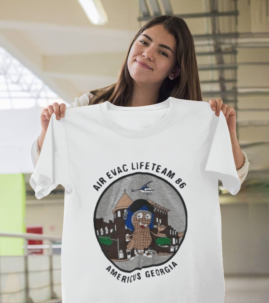 Air Evac Lifeteam 86 Americus Georgia Helicopter Peanut T-Shirt