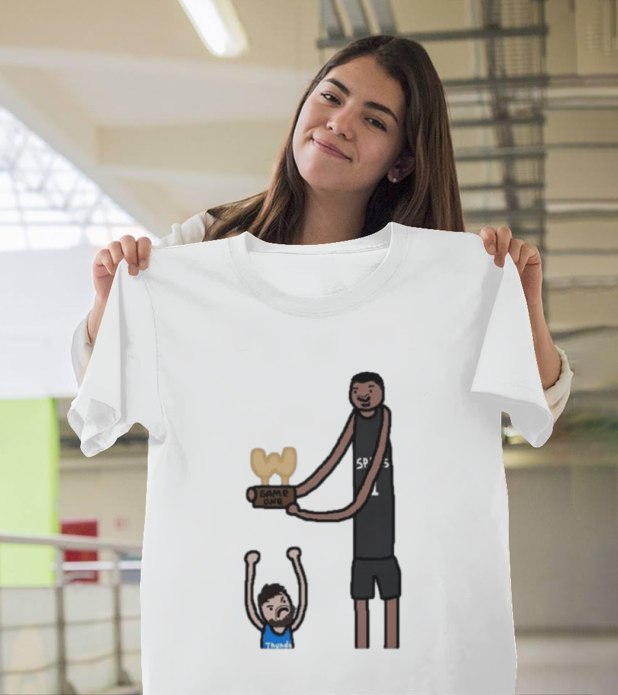 Spurs Victor Wembanyama Game One Vs Thunder Basketball Cartoon T-Shirt