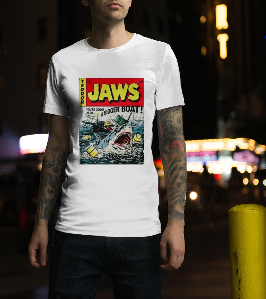 Terror Jaws Comic Cover You're Gonna Need A Bigger Boat T-Shirt