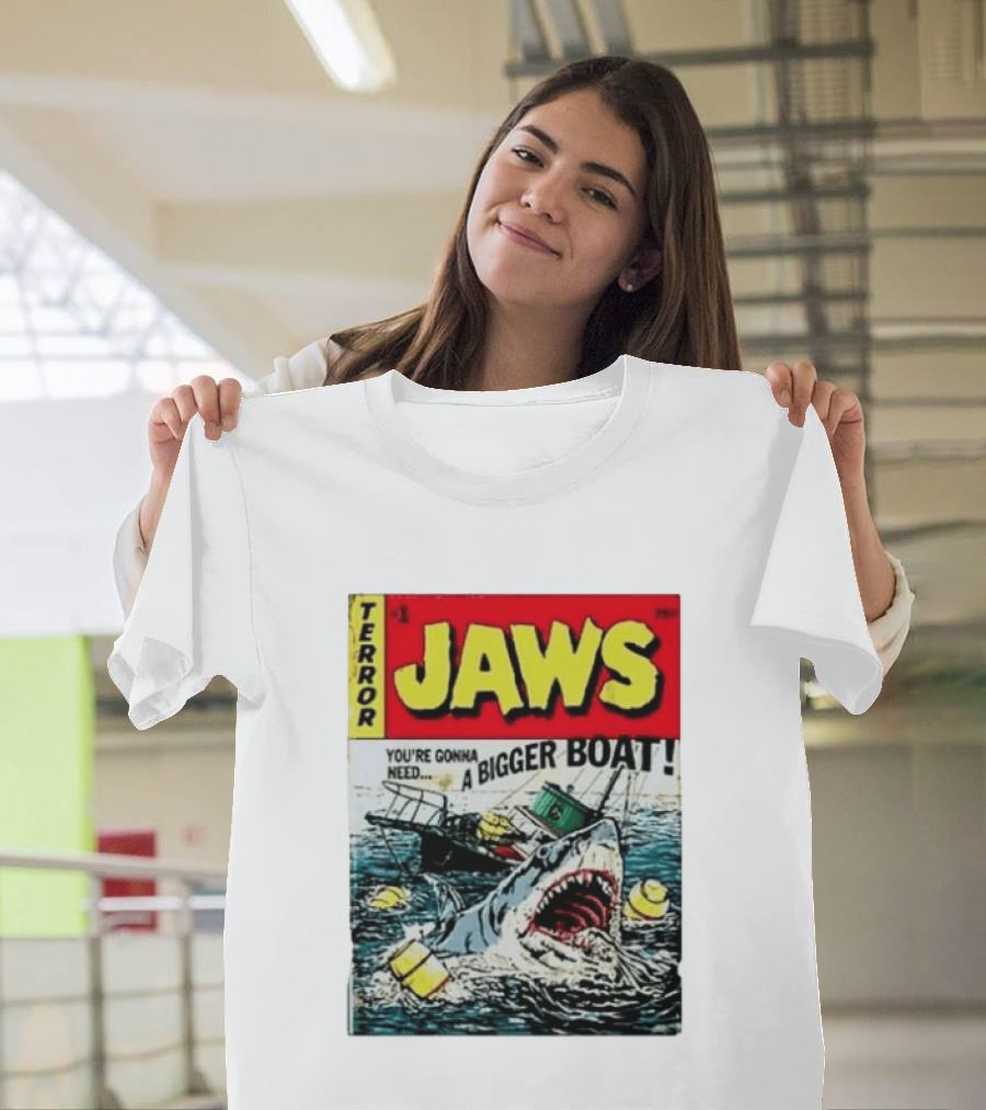 Terror Jaws Comic Cover You're Gonna Need A Bigger Boat T-Shirt