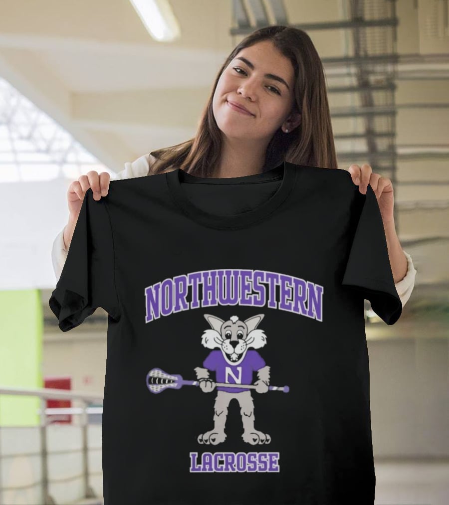 Northwestern Wildcats Willie Mascot Lacrosse T-Shirt