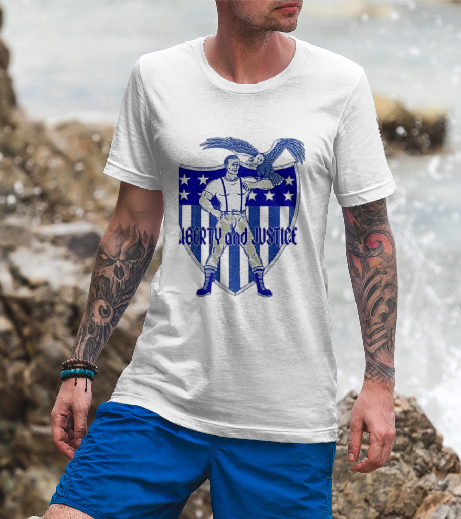 Liberty And Justice Eagle Shield Patriotic T-Shirt