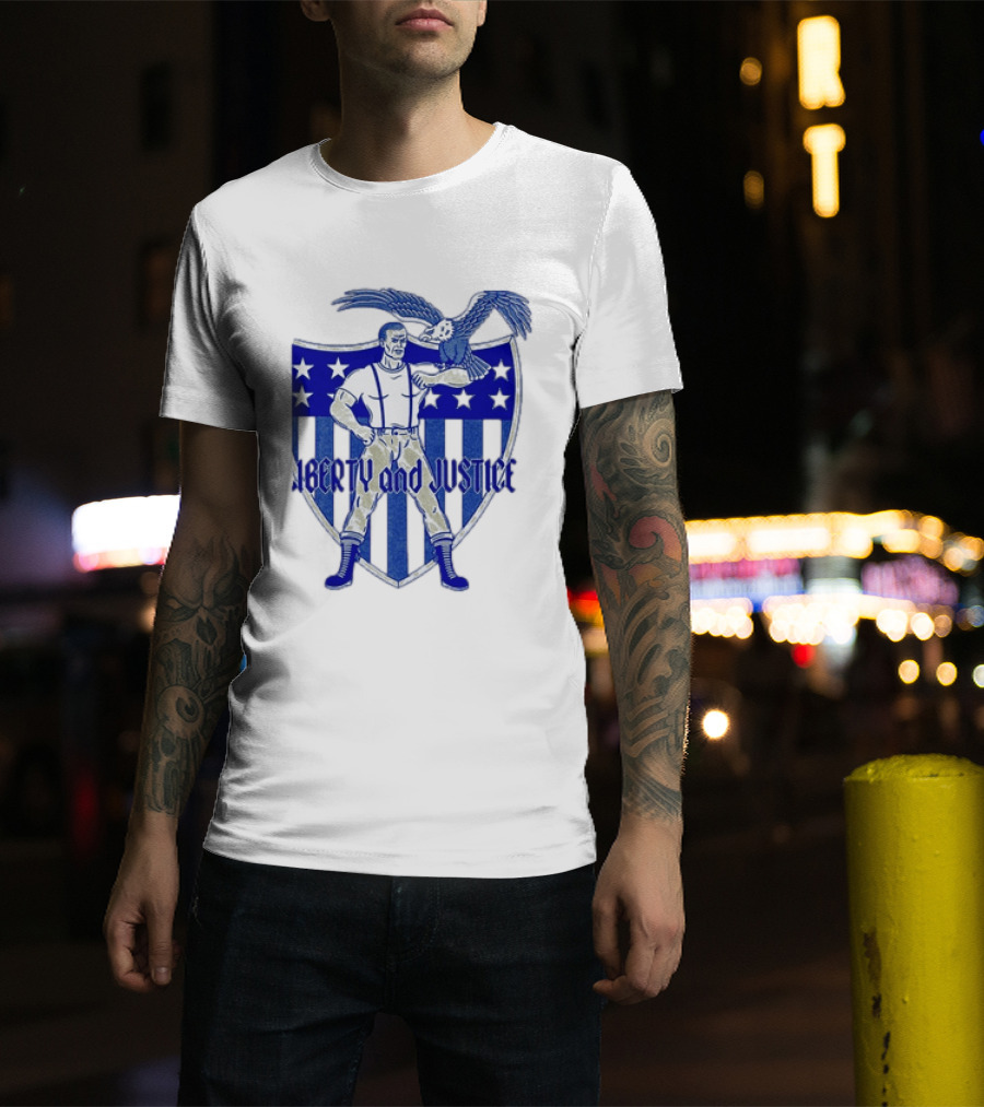 Liberty And Justice Eagle Shield Patriotic T-Shirt