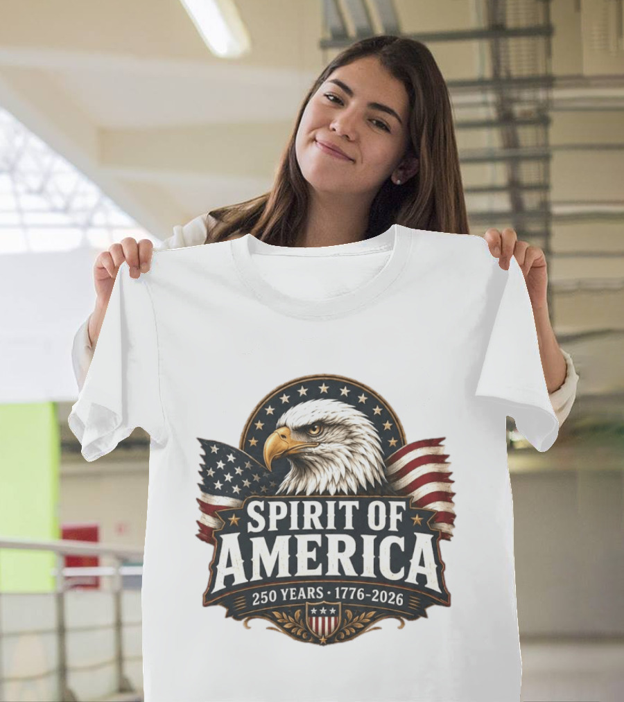 Spirit Of America 250 Years 1776 2026 Patriotic Eagle T-Shirt