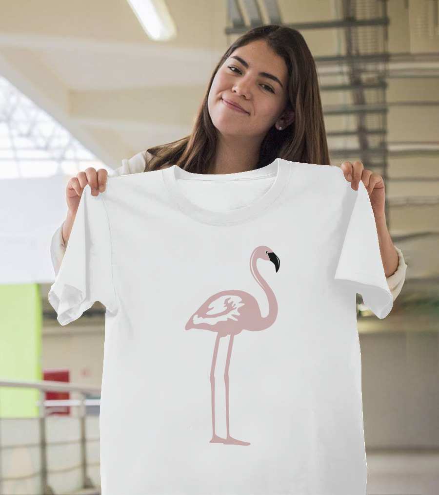 Flamingo Silhouette Minimalist T-Shirt