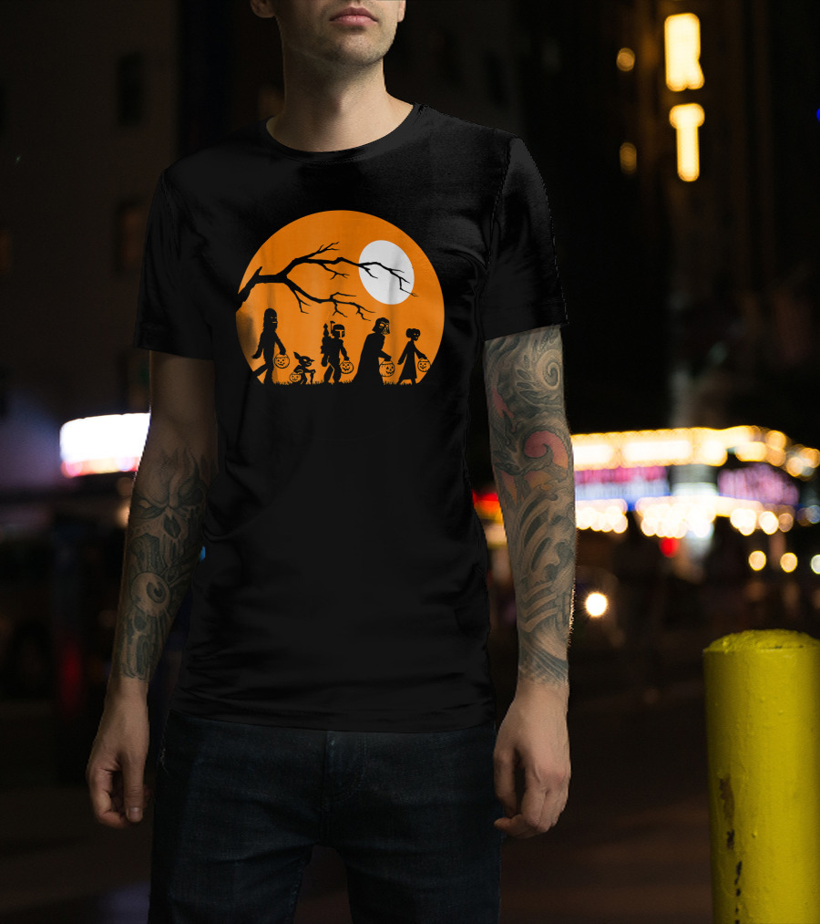 Shop Halloween Online Trick Or Treat Sci-Fi Silhouettes Moon T-Shirt