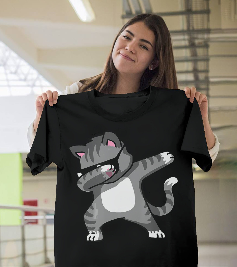 Dabbing Cat Funny Dab Hip Hop Dabbing Kitten Cool Dance Move T-Shirt