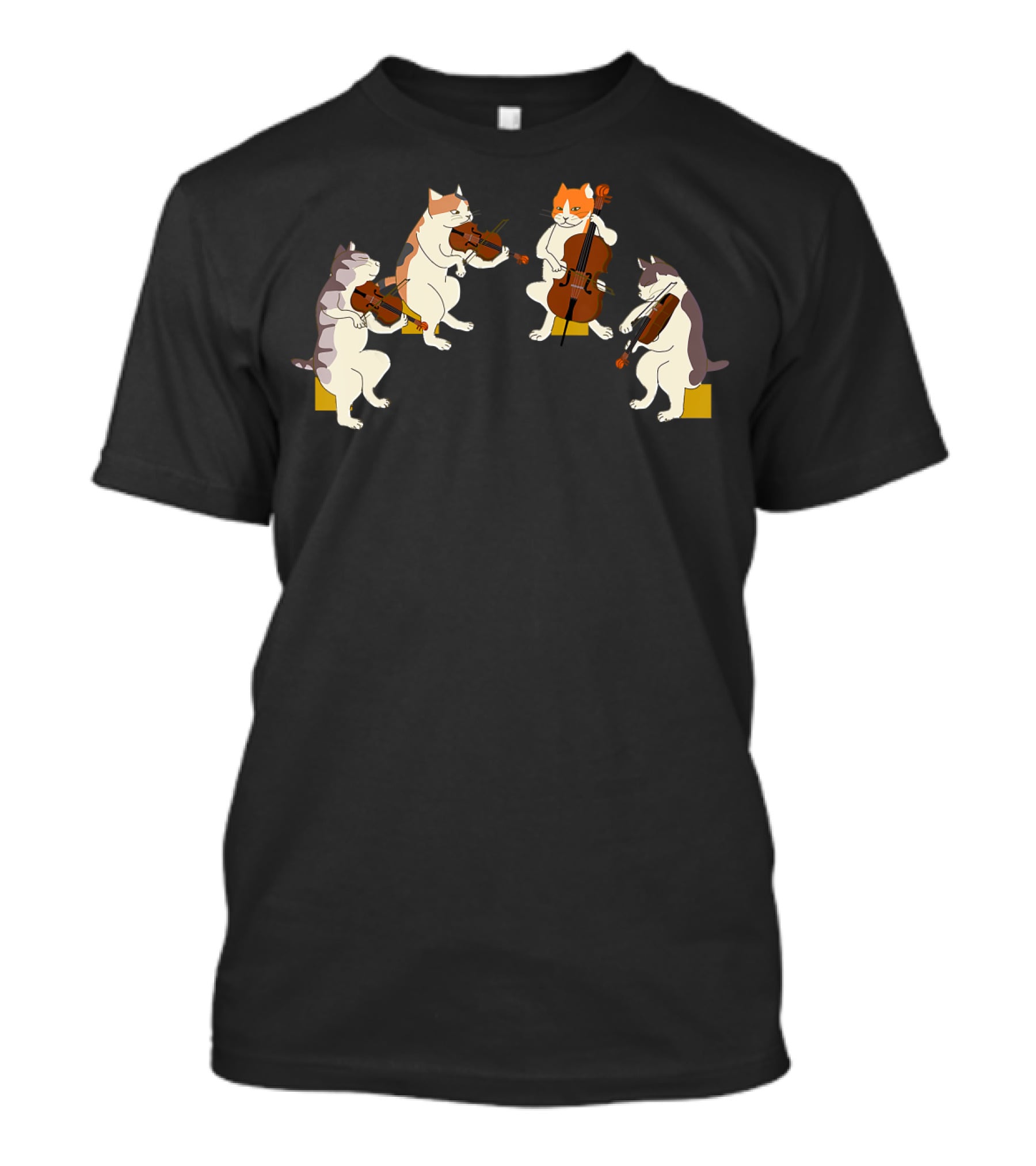 Playful Cats Orchestra Violin Cello Music Cat Lover T-Shirt