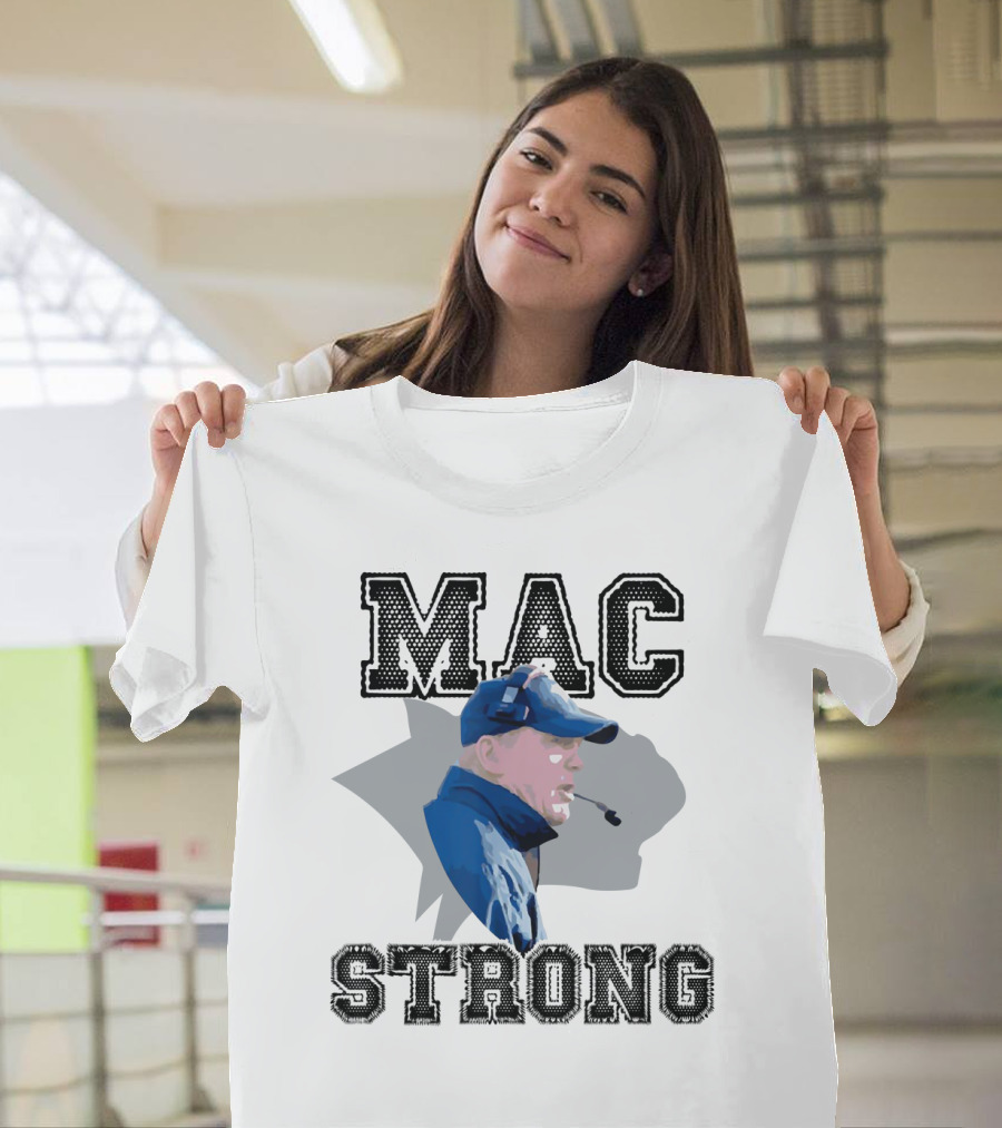 Mac Strong Coach Headset Sports Theme With Bold Text And Face Profile T-Shirt
