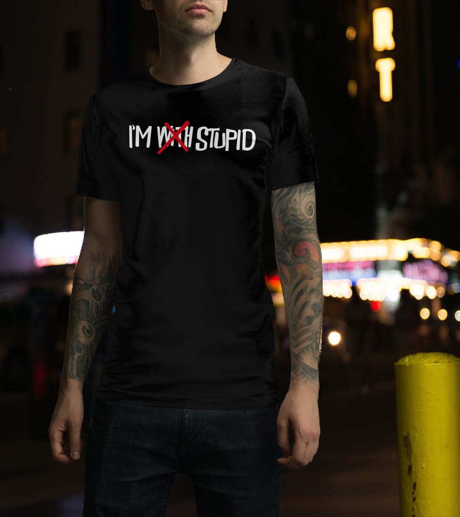 Noahfinnce Merch I'm Stupid Strikethrough Humor T-Shirt