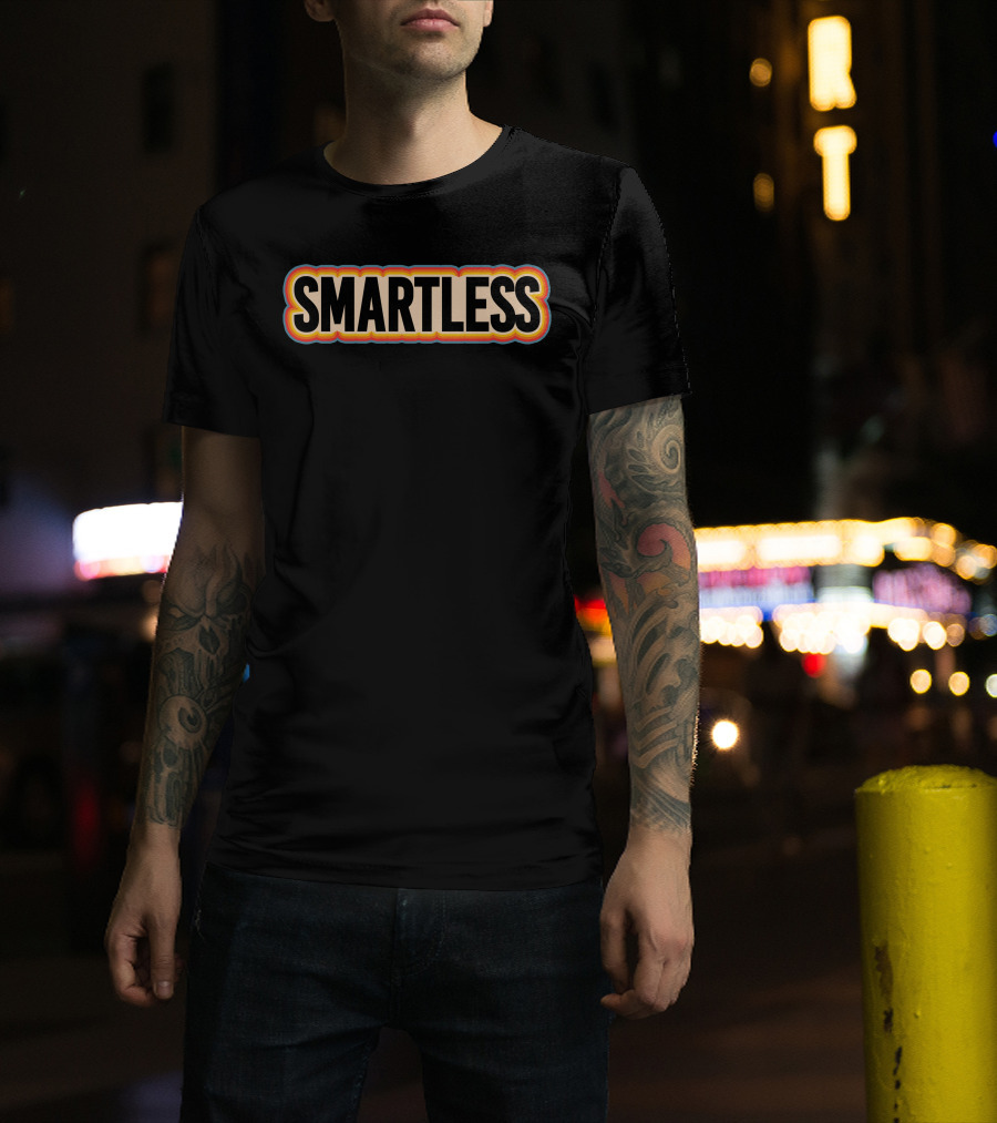 Smartless Bold Text With Rainbow Outline T-Shirt