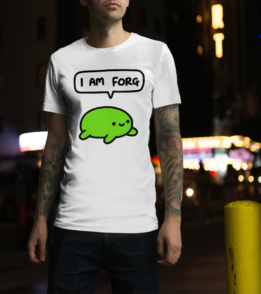 I Am Forg Green Cartoon Character Speech Bubble T-Shirt