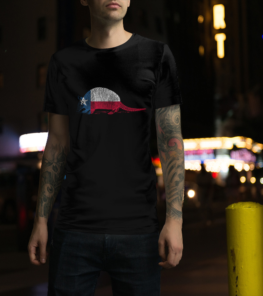 Armadillo Texas Flag Colors Texan Pride Armadillo T-Shirt