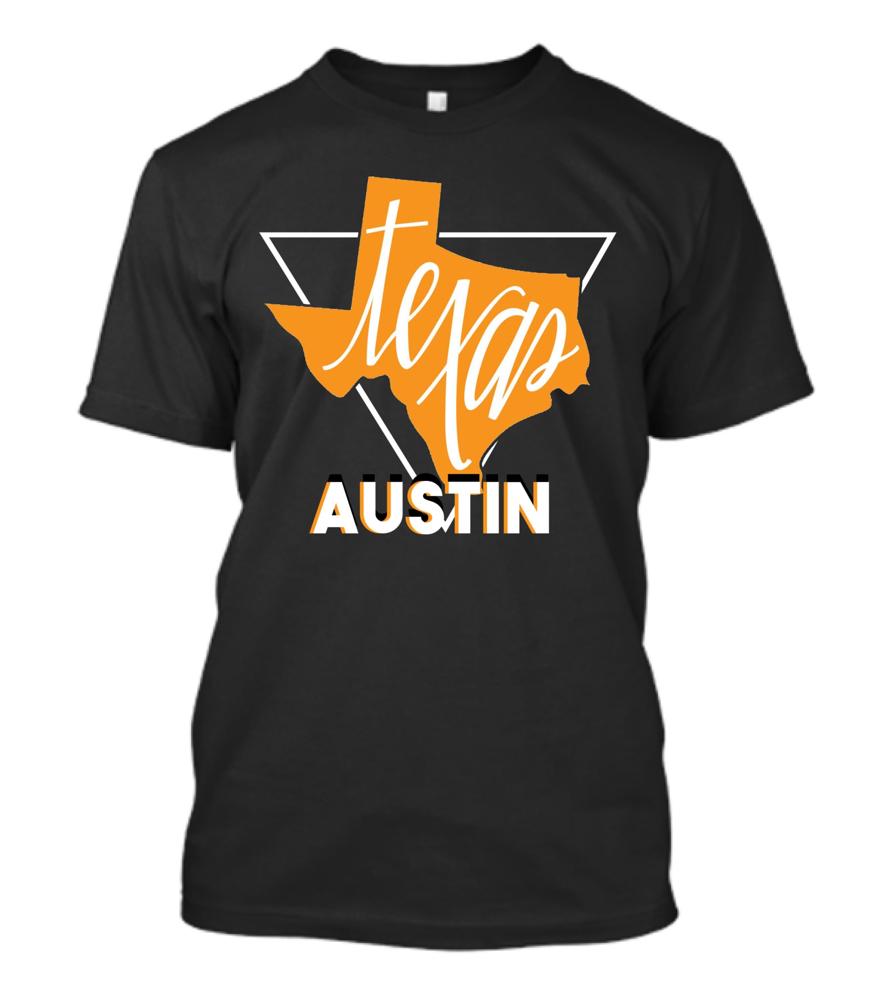 Texas Map Austin Vintage Triangle T-Shirt