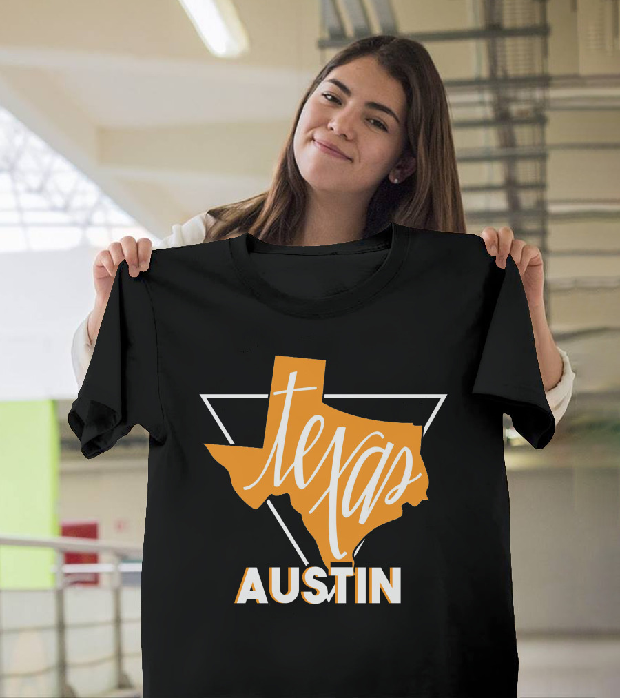 Texas Map Austin Vintage Triangle T-Shirt