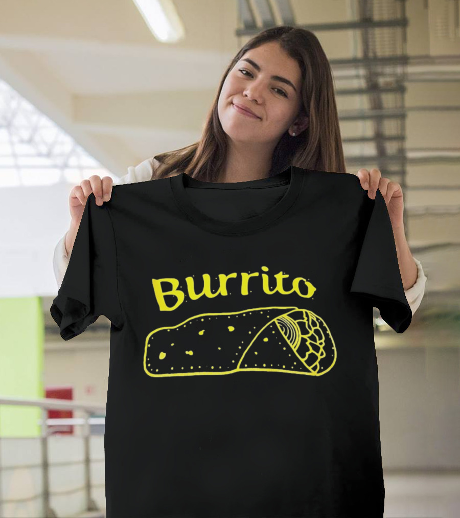 Burrito Sketch Yellow Food T-Shirt