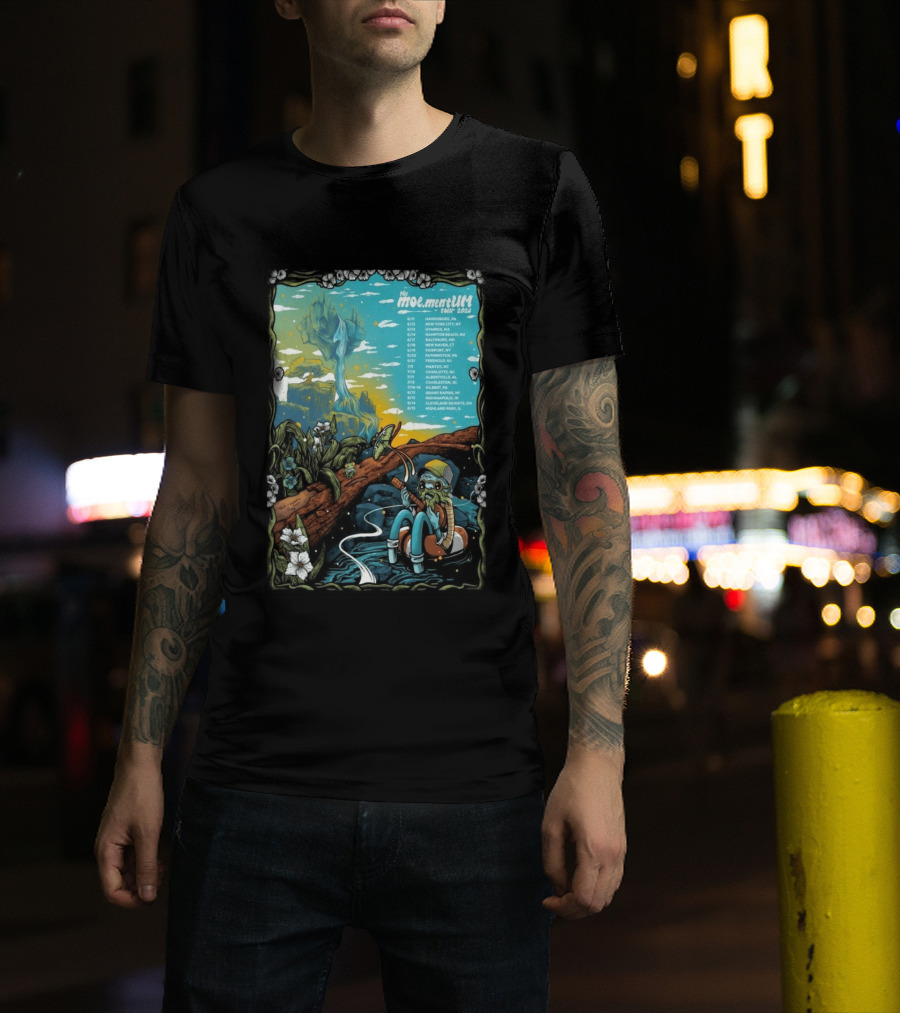 Moe.mentum Tour 2026 Dates With Surreal Nature Imagery And Character In Chill Scene T-Shirt