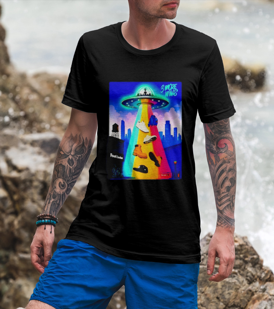 San Antonio Spurs Victor Wembanyama 3 More Wins UFO Abduction Foot Locker T-Shirt