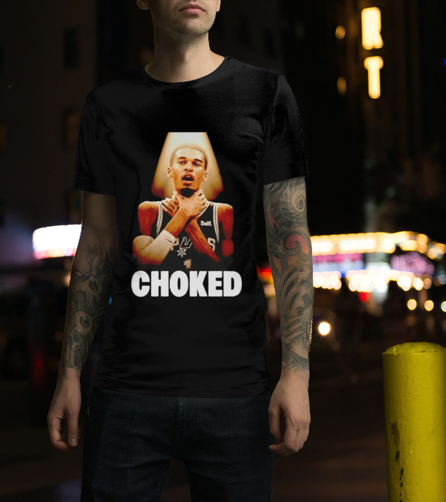 San Antonio Spurs Victor Wembanyama Choked Basketball Meme T-Shirt