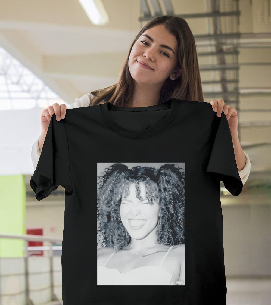 AEW Willow Nightingale Smile Black And White T-Shirt