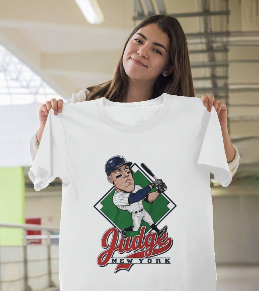 Judge New York Yankees Slugger Caricature Swing T-Shirt