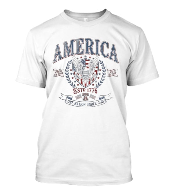 America Eagle USA Est 1776 One Nation Under God T-Shirt