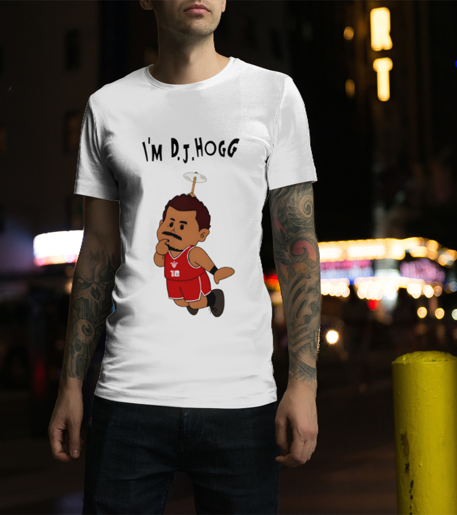 I'm DJ Hogg Basketball Player Red Uniform Cartoon T-Shirt