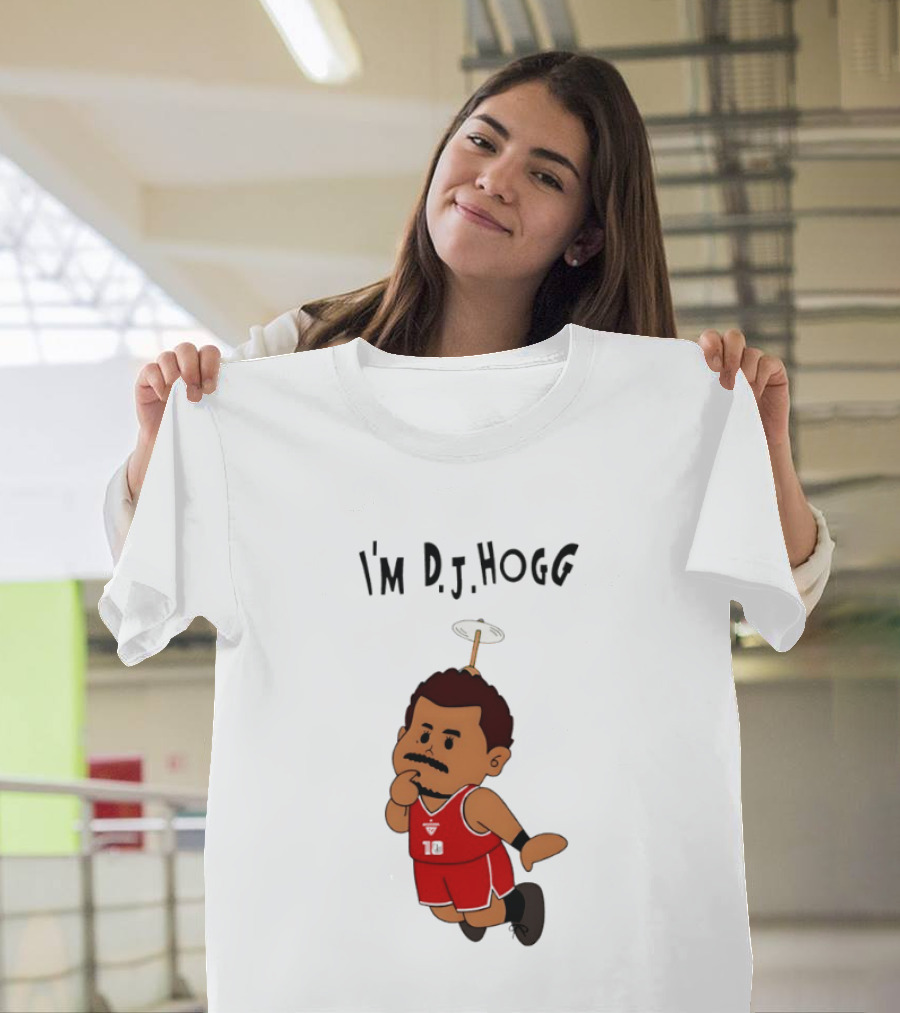 I'm DJ Hogg Basketball Player Red Uniform Cartoon T-Shirt