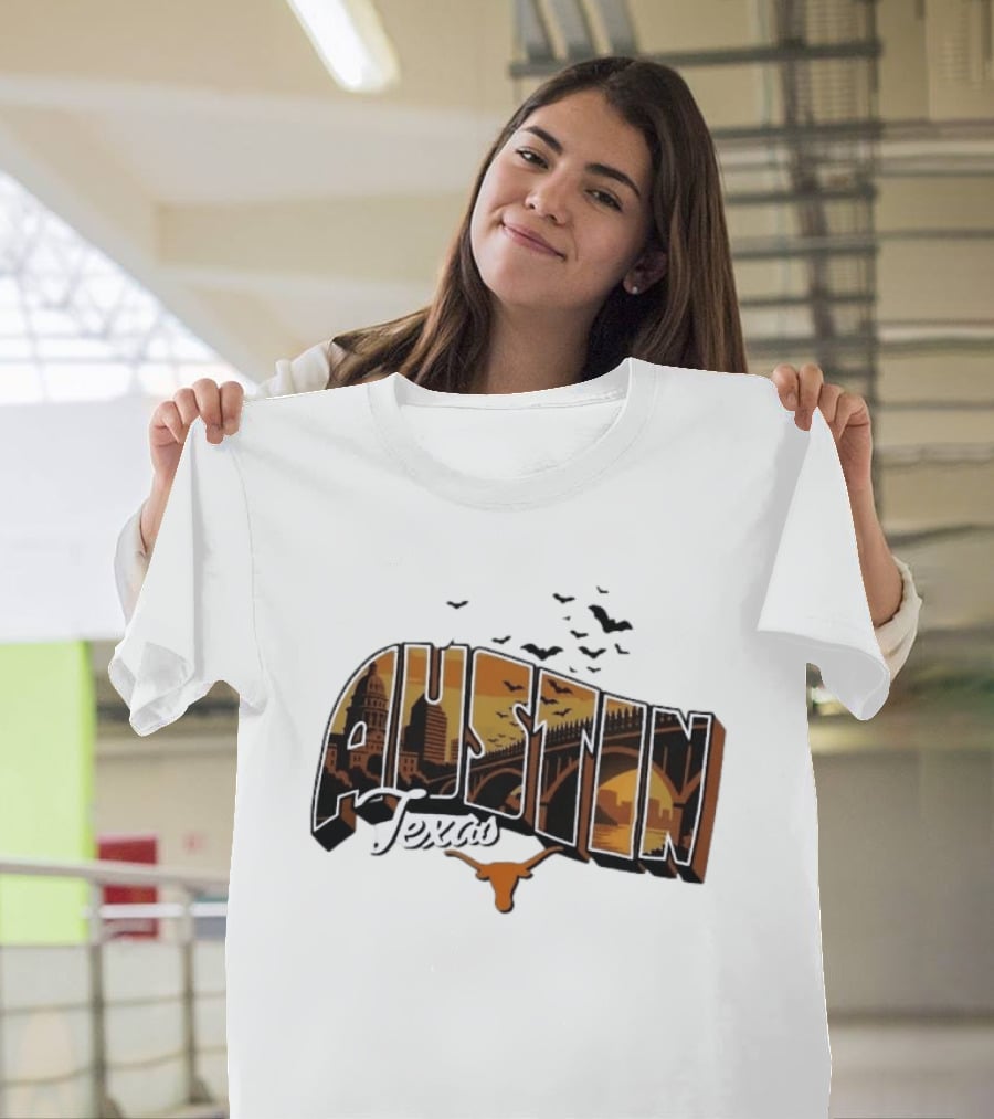 Austin Texas Longhorns Cityscape Greetings T-Shirt