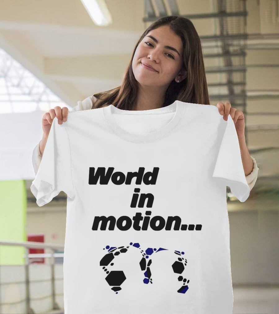 World In Motion Soccer Football Hexagon Shapes T-Shirt