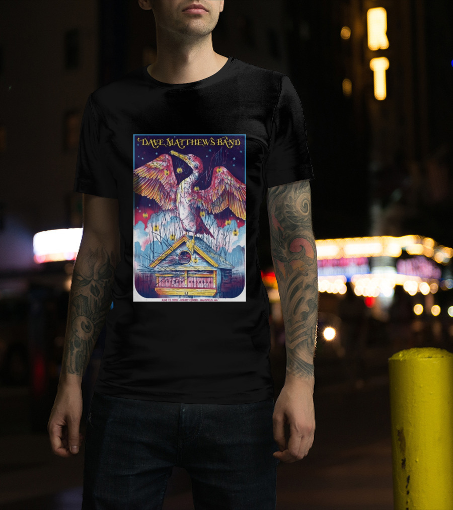 Dave Matthews Band June 19 2026 Xfinity Center Mansfield MA Bird Lanterns T-Shirt
