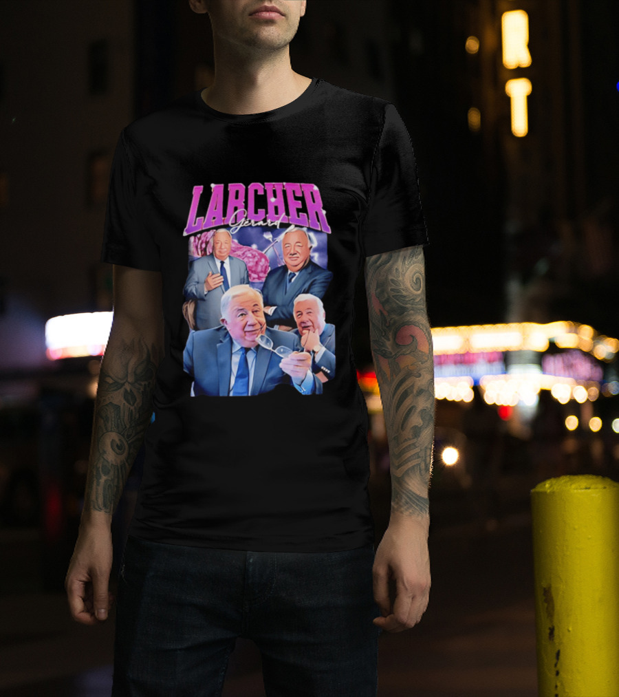 Larcher Gérard 90s Bootleg Style Retro Collage T-Shirt