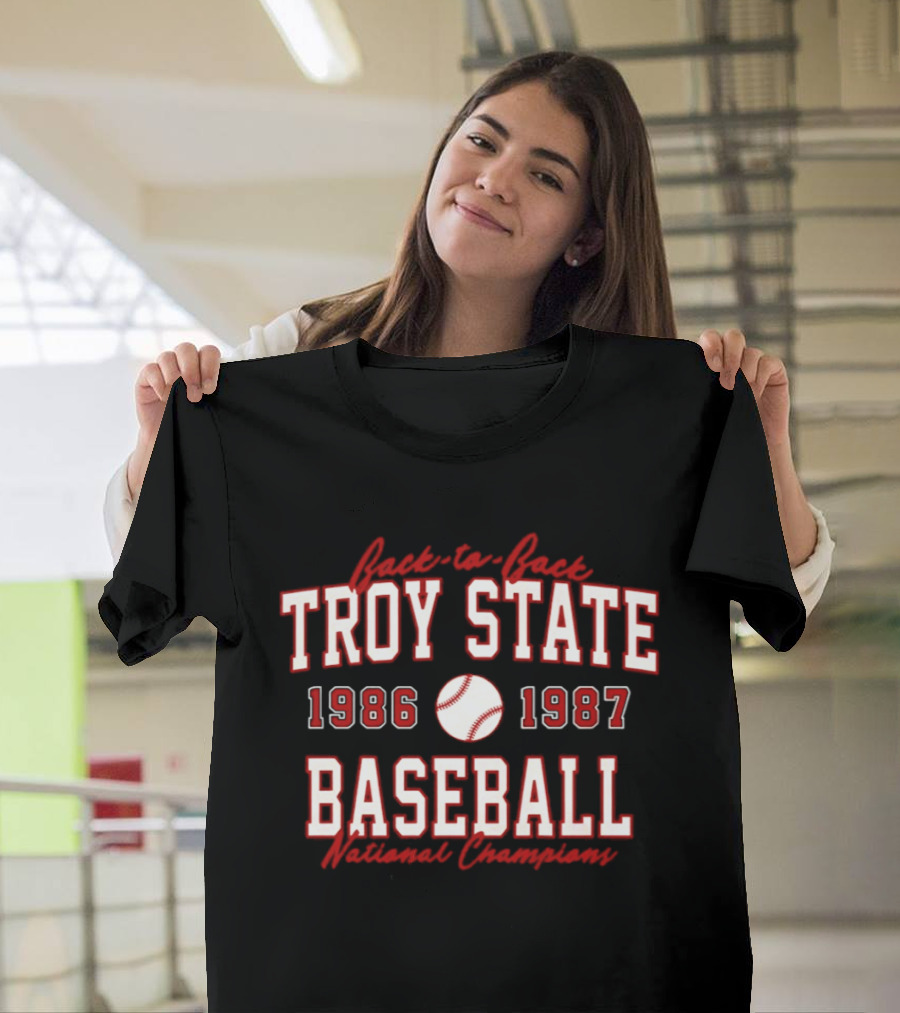 Troy State Baseball 1986 1987 National Champions T-Shirt