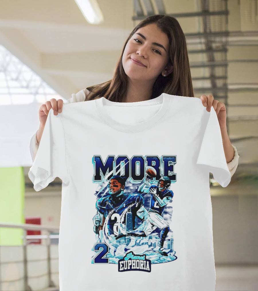 DJ Moore Chicago Bears Planet Euphoria Iceman Player Collage T-Shirt