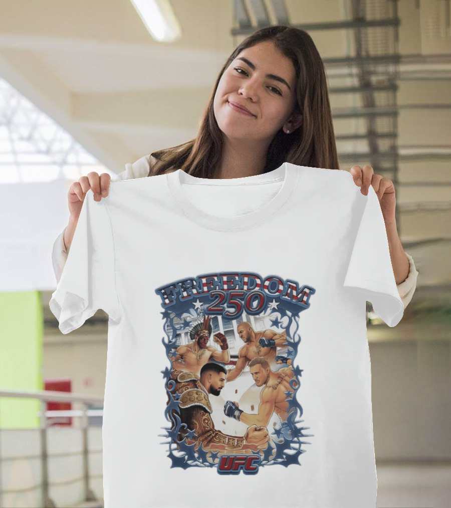 Freedom 250 UFC White House Showdown Ilia Topuria Vs Justin Gaethje Alex Pereira Vs Ciryl Gane T-Shirt
