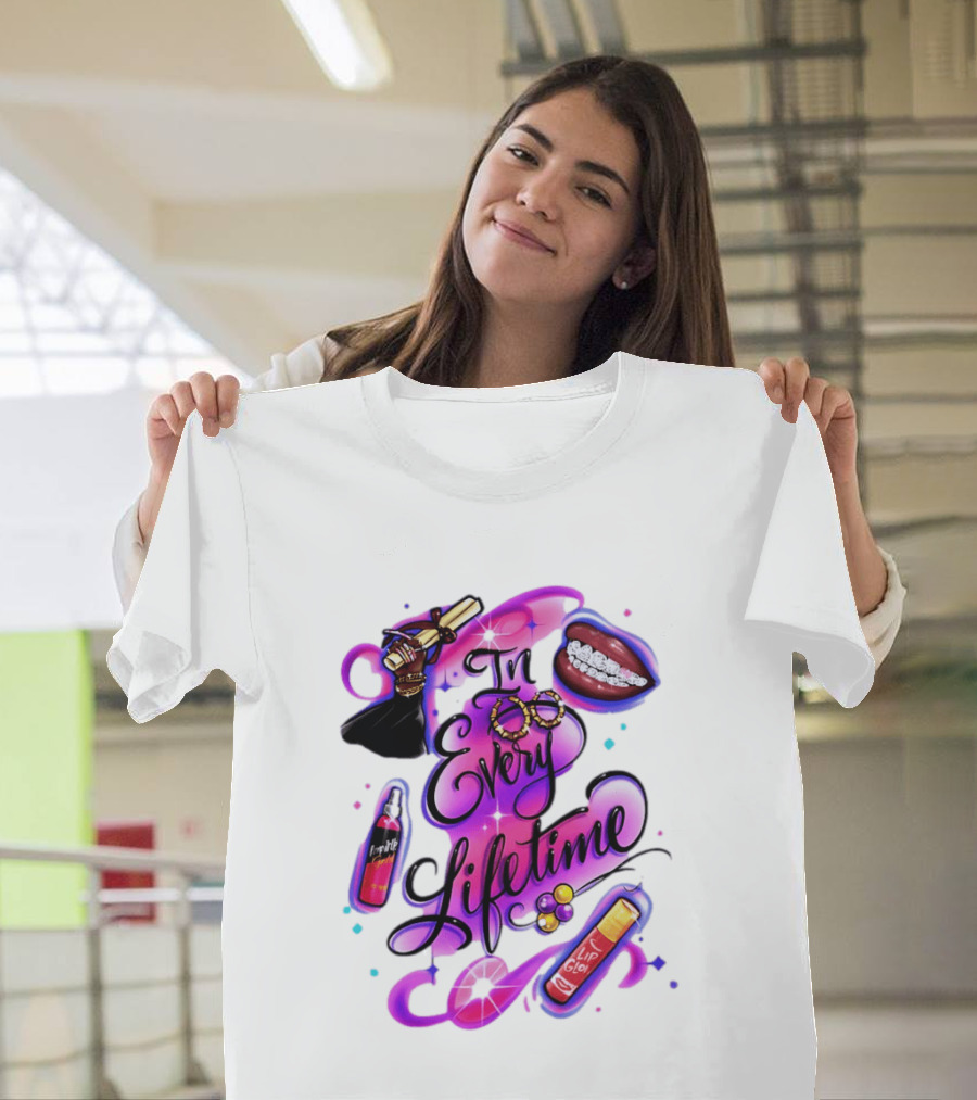 In Every Lifetime Lip Glow Gold Lip Graduation Black Girl Magic Aesthetic T-Shirt