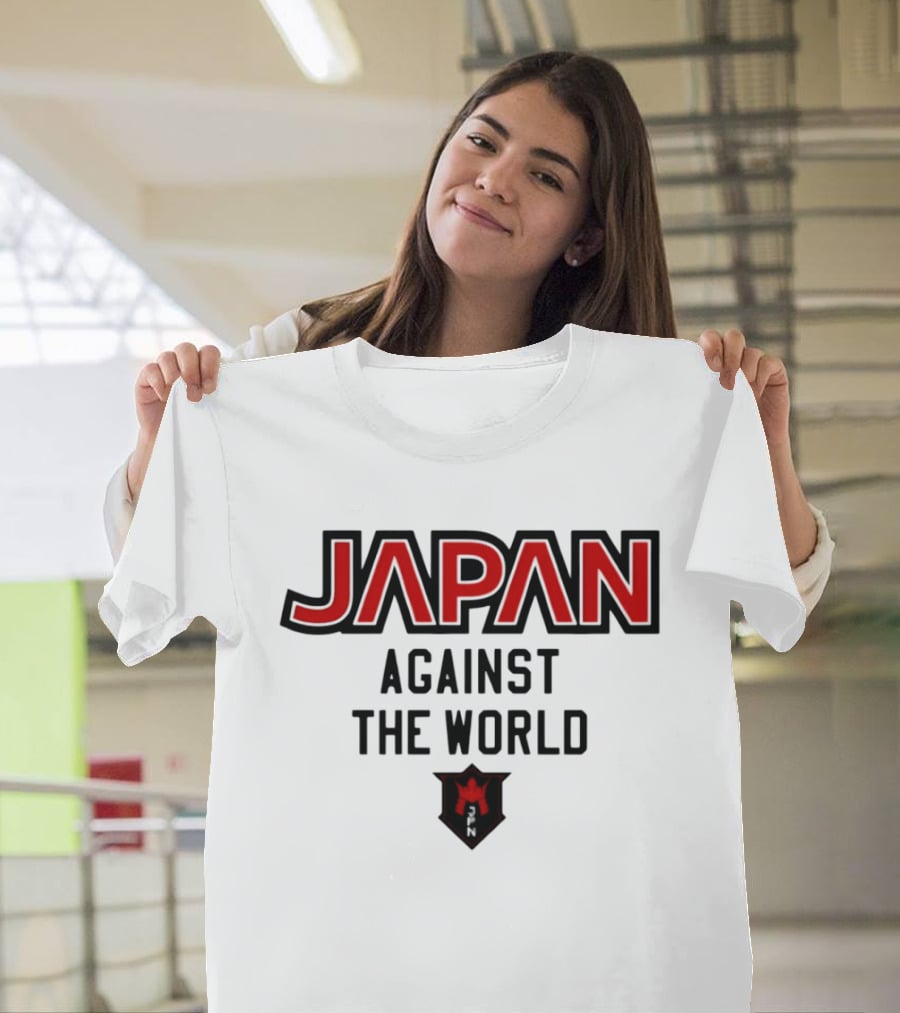 Japan Against The World Emblem With Red Crown Shield T-Shirt