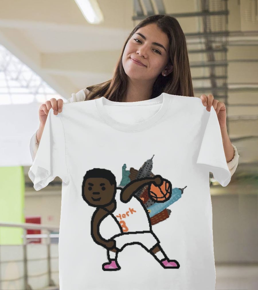 OG Anunoby New York Knicks Basketball Player Skyline T-Shirt