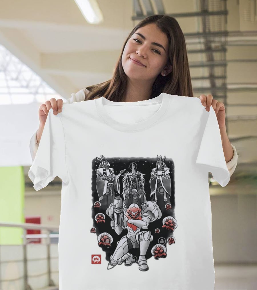 Samus Aran Metroid Space Warrior Sci Fi Video Game Chozo And Metroids T-Shirt