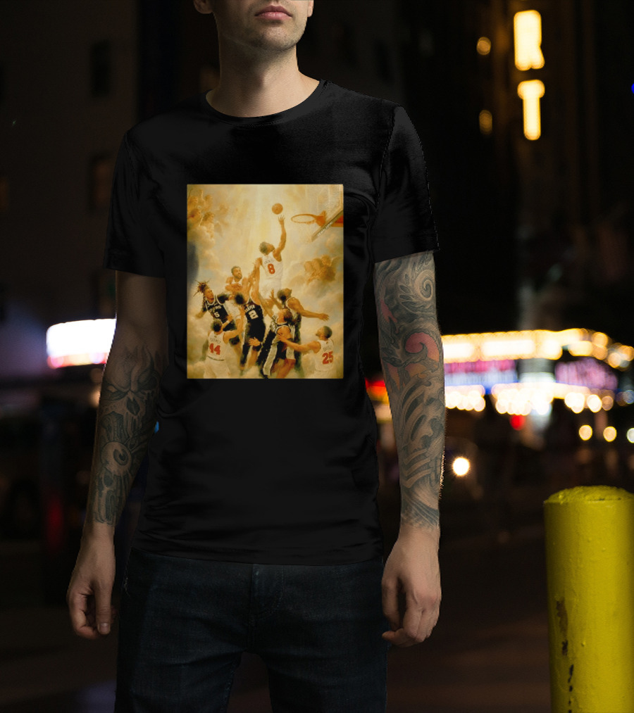 OG Anunoby Dunking New York Knicks Vs San Antonio Spurs High Renaissance Basketball Duel T-Shirt