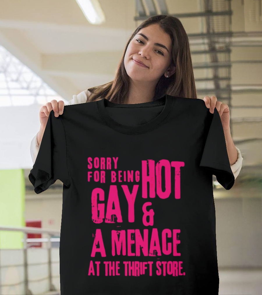 Sorry For Being Hot Gay And A Menace At The Thrift Store T-Shirt