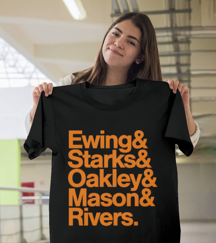 Ewing Starks Oakley Mason Rivers New York Knicks 1993 T-Shirt