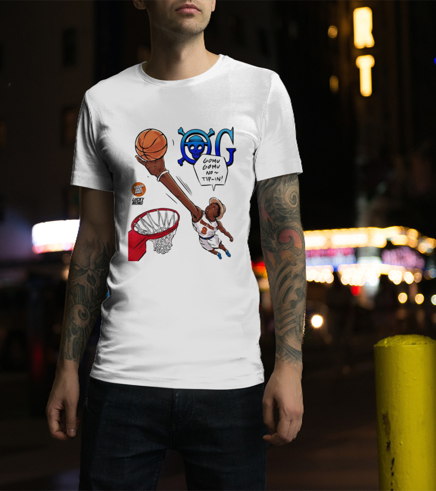 OG Anunoby X One Piece Luffy New York Knicks 2026 Gomu Gomu No Tip In Comic T-Shirt