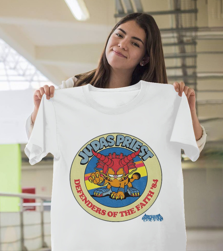 Judas Priest Defenders Of The Faith '84 Orange Cat T-Shirt