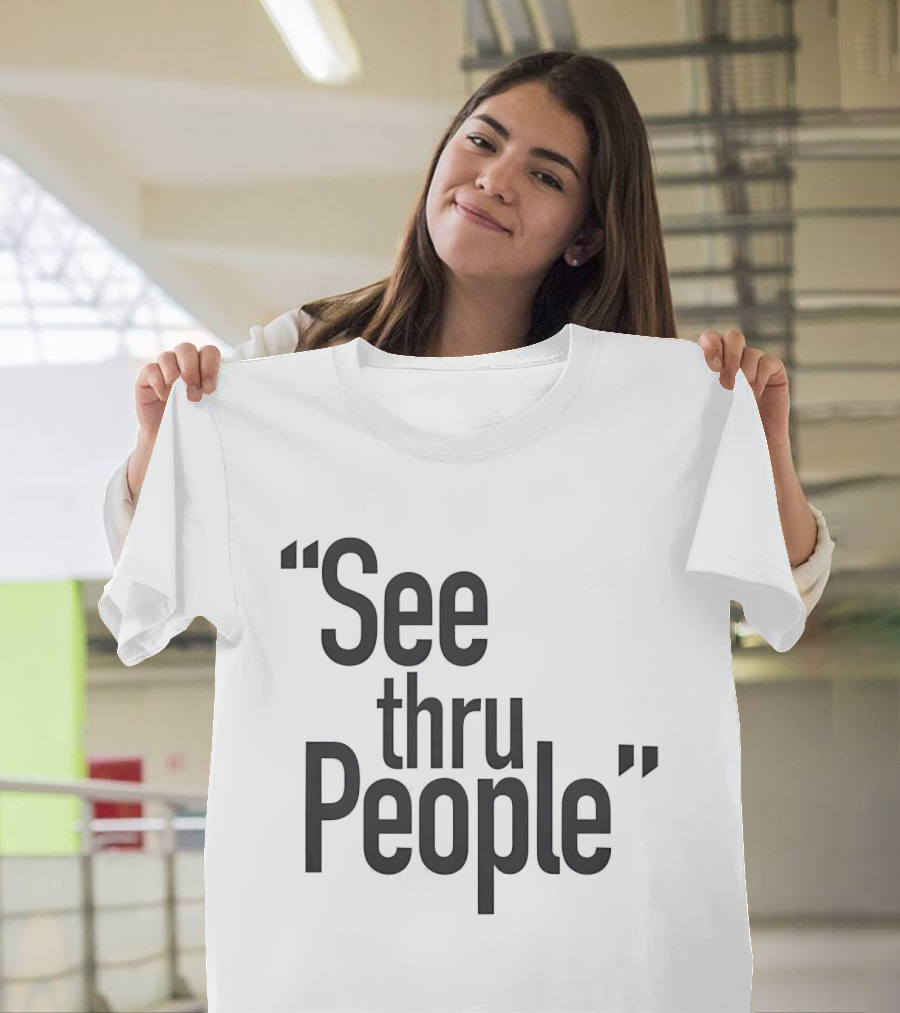 See Thru People Large Sans Serif Minimalist T-Shirt