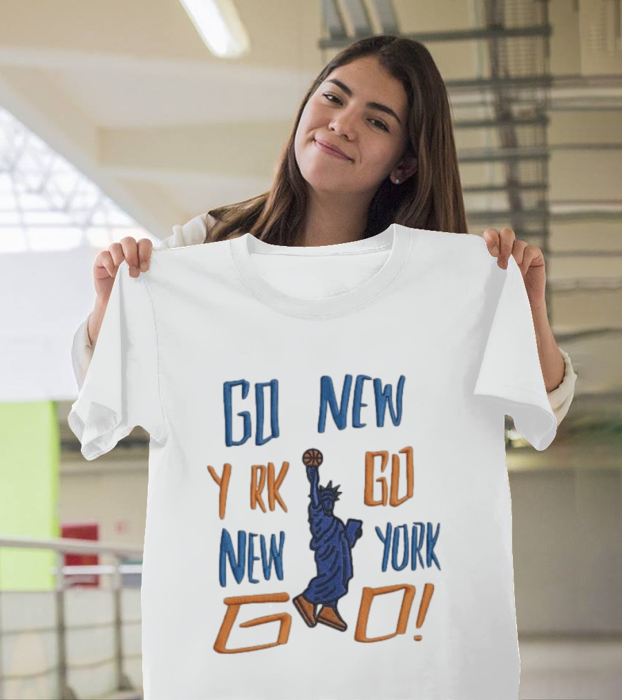 Go New York Go Statue Liberty Basketball T-Shirt